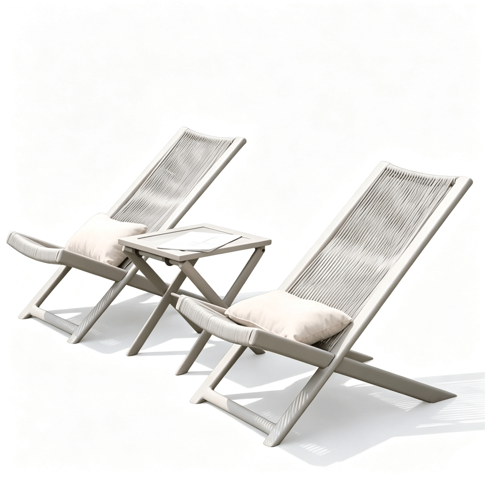 ชุดเก้าอี้พักผ่อน 2 ที่นั่ง BUNISE รุ่น SHORE ขนาด 49×80×74 ซม. สีเทาอ่อน_0