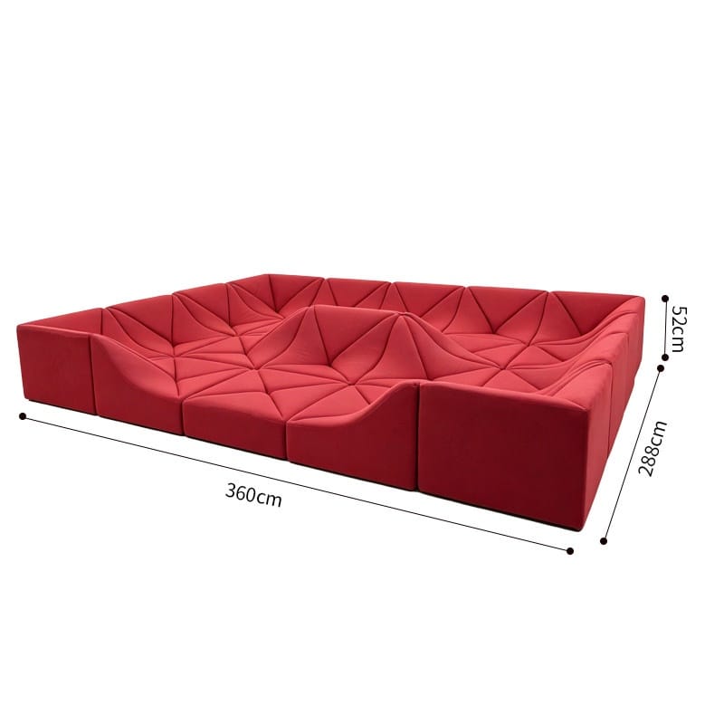 โซฟาโมดูลาร์ BUNISE DUNE 360×288×52 ซม. สีแดง_0