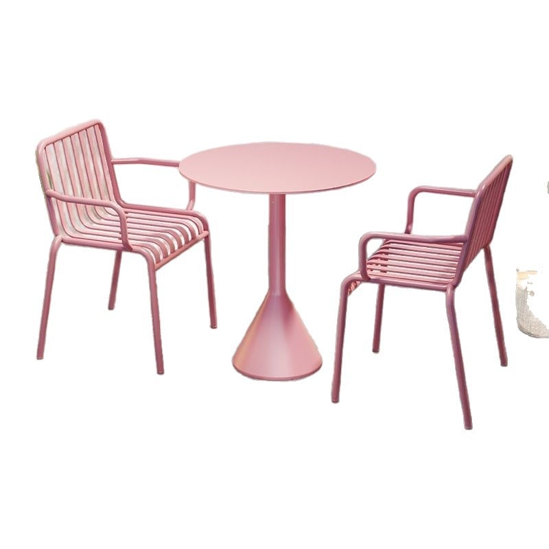 ชุดสนามเหล็ก 2 ที่นั่ง BUNISE IRON ARMCHAIRS สีชมพู_0