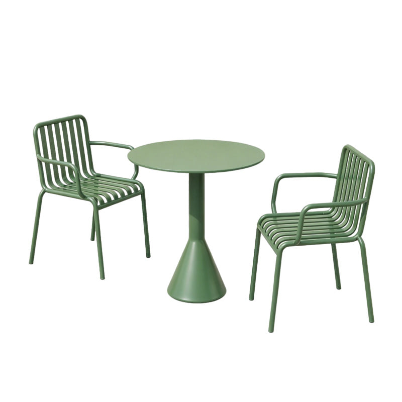 ชุดสนามเหล็ก 2 ที่นั่ง BUNISE IRON ARMCHAIRS สีเขียวมะกอก_0