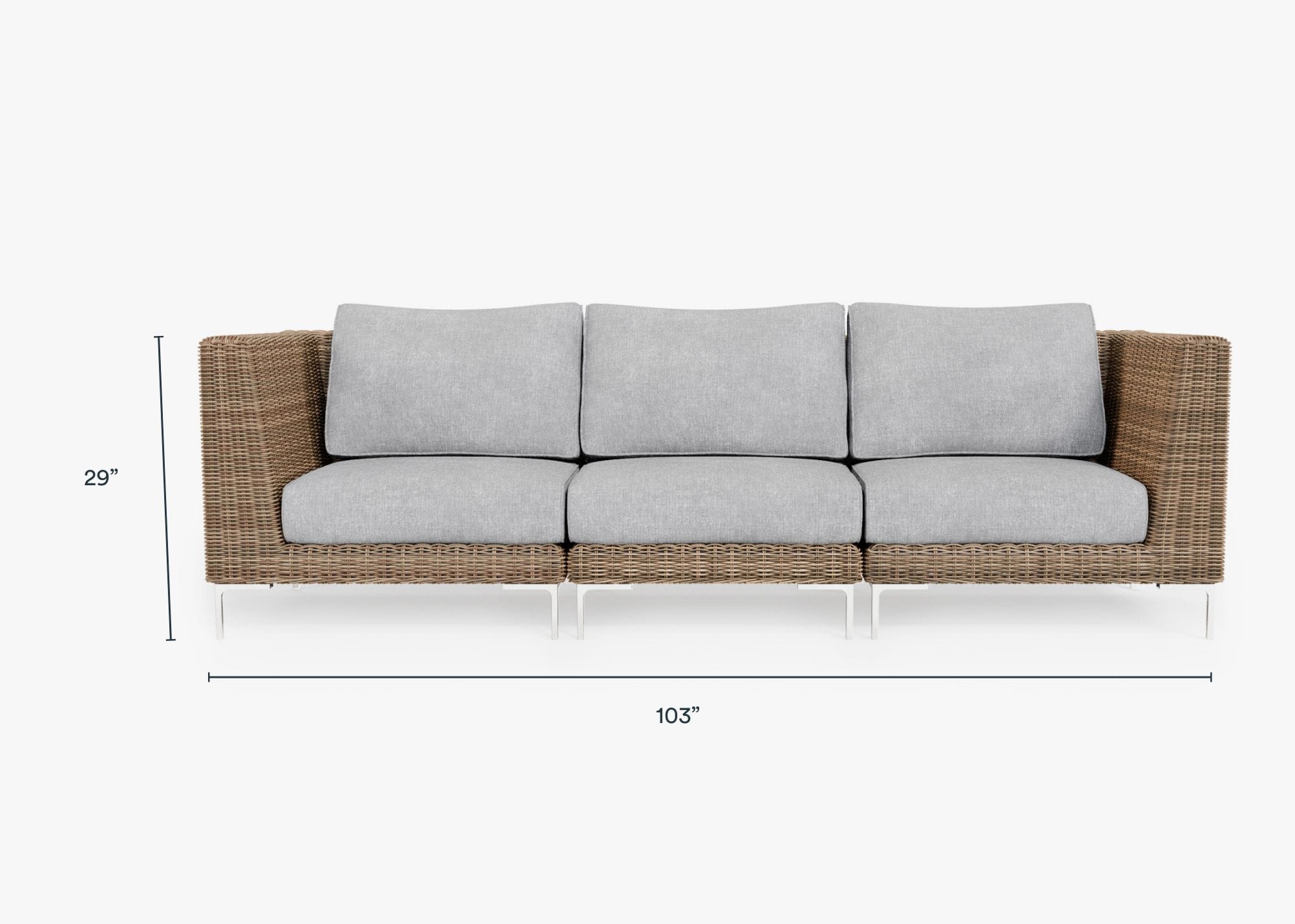โซฟา 3 ที่นั่ง PATIO BUNISE รุ่น OT01 ขนาด 103×75×29 ซม. สีเทา_1