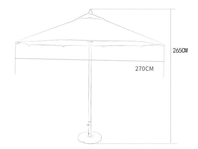 ร่มสนาม BUNISE รุ่น X1005 ขนาด 270ซม.พร้อมฐานหินอ่อน,สีชมพู_1