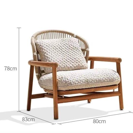 โซฟาหวาย BUNISE รุ่น X105  (โครงไม้สัก/อลูมิเนียม) ขนาด 73×80×83 ซม. สีขาว_1