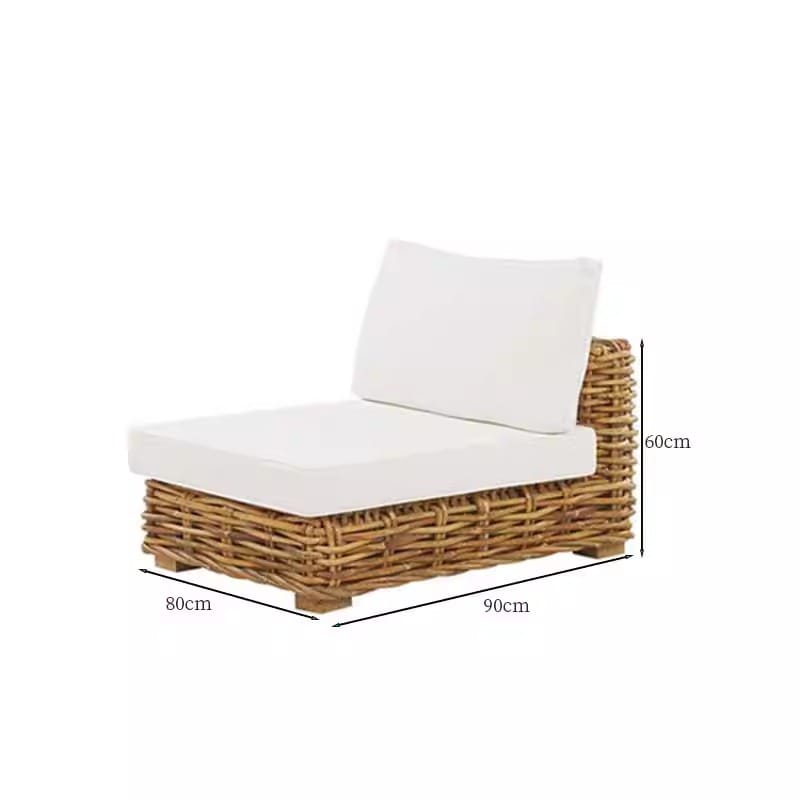 โซฟาเดี่ยวหวายพีอีโมดูลาร์กลางแจ้ง BUNISE รุ่น COASTLINE ขนาด 80×90×60 ซม. สีขาว_1