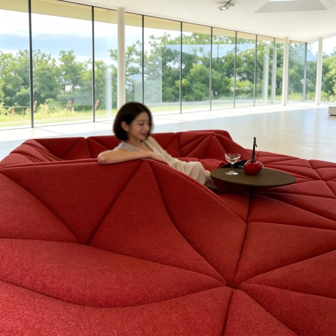 โซฟาโมดูลาร์ BUNISE DUNE 360×288×52 ซม. สีแดง_1