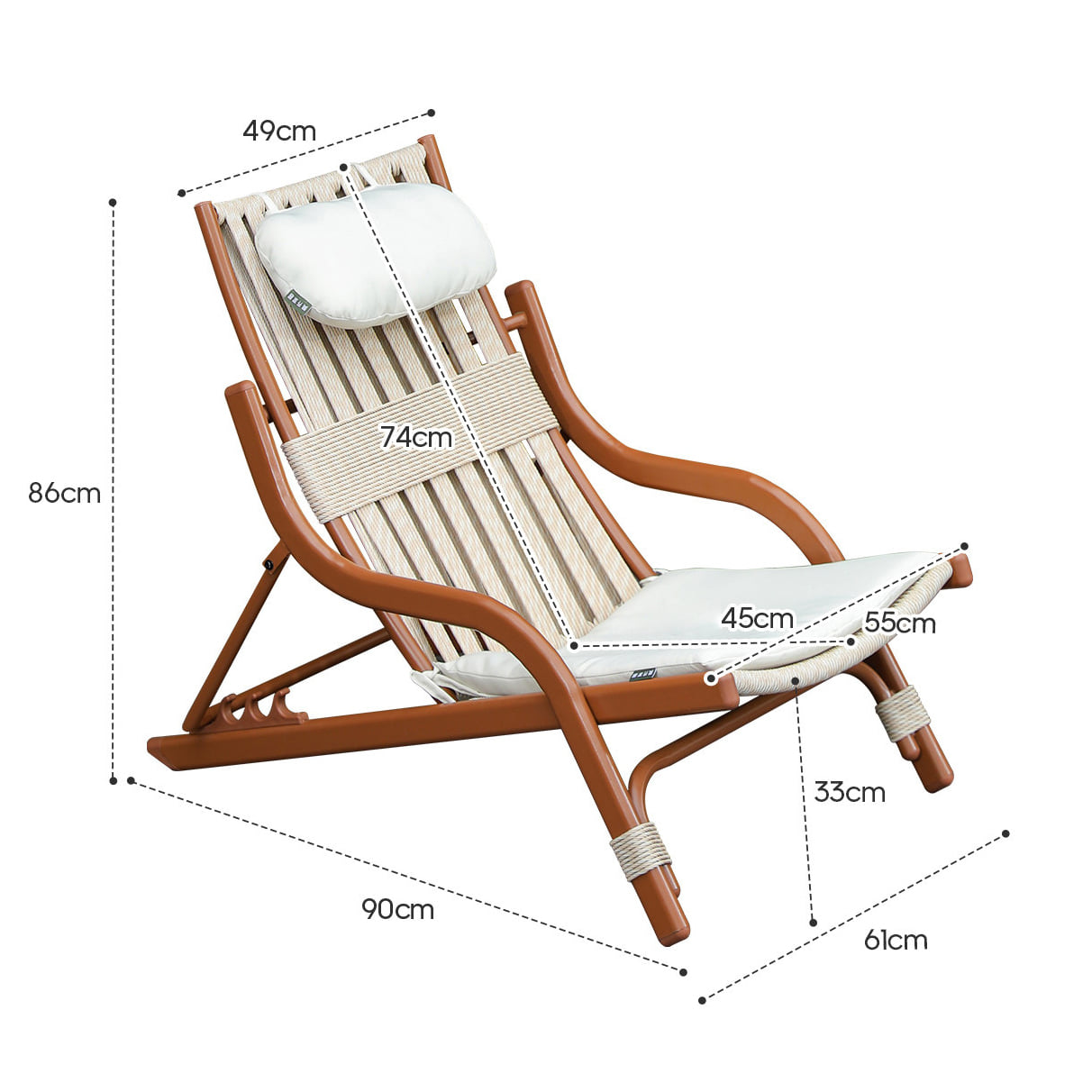 เก้าอี้พักผ่อนกลางแจ้ง BUNISE RATTAN สีขาว_1