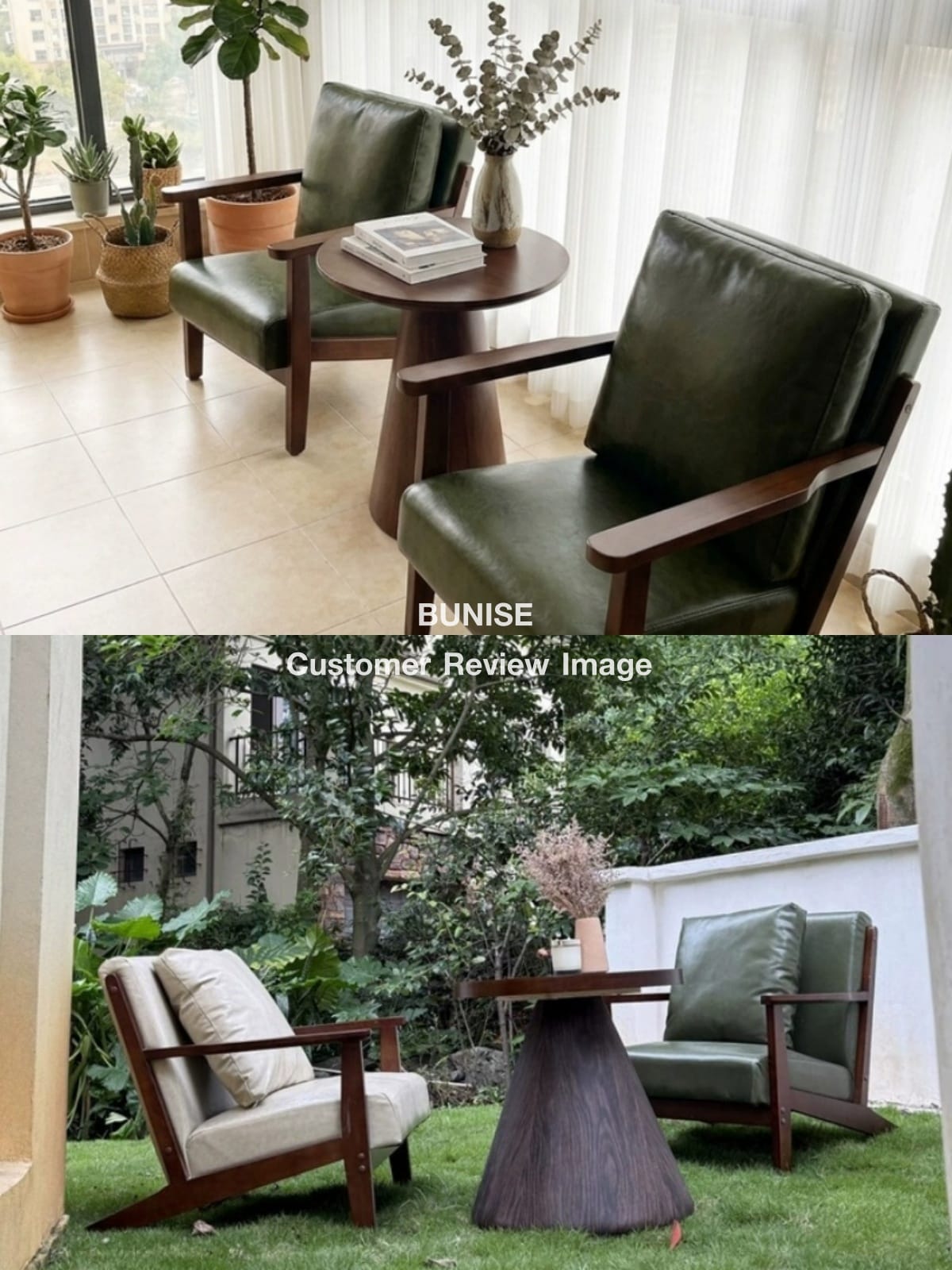 เก้าอี้พักผ่อนโครงไม้แท้ BUNISE RICHARD 86×74×71 ซม. สีเขียว_10