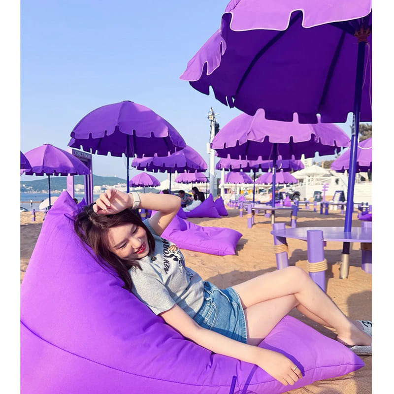 ร่มสนาม BUNISE รุ่น X1001 ขนาด 270ซม.พร้อมฐานหินอ่อน,สีม่วง_2
