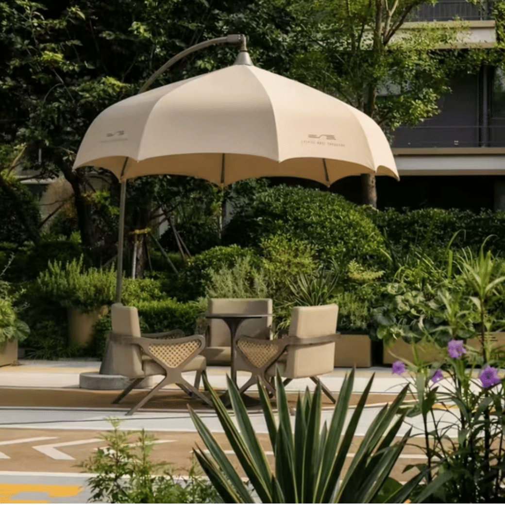 ร่มสนาม BUNISE รุ่น MAGNOLIA ขนาด 2.70×3.10 เมตร.,สีกากี_2
