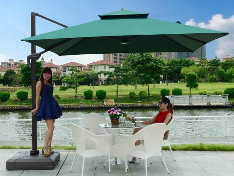 ร่มสนาม BUNISE รุ่น PALMIRA 2.5 เมตร พร้อมฐานถังน้ำ,สีเขียว_3