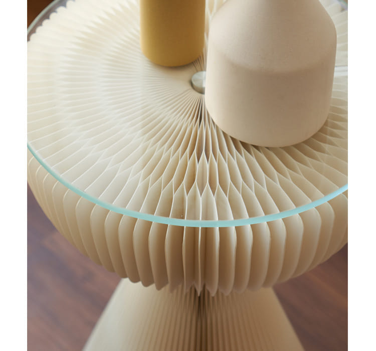โต๊ะข้างเตียง BUNISE FST‑033 ท็อปกระจกเทมเปอร์ ,สีขาว_3