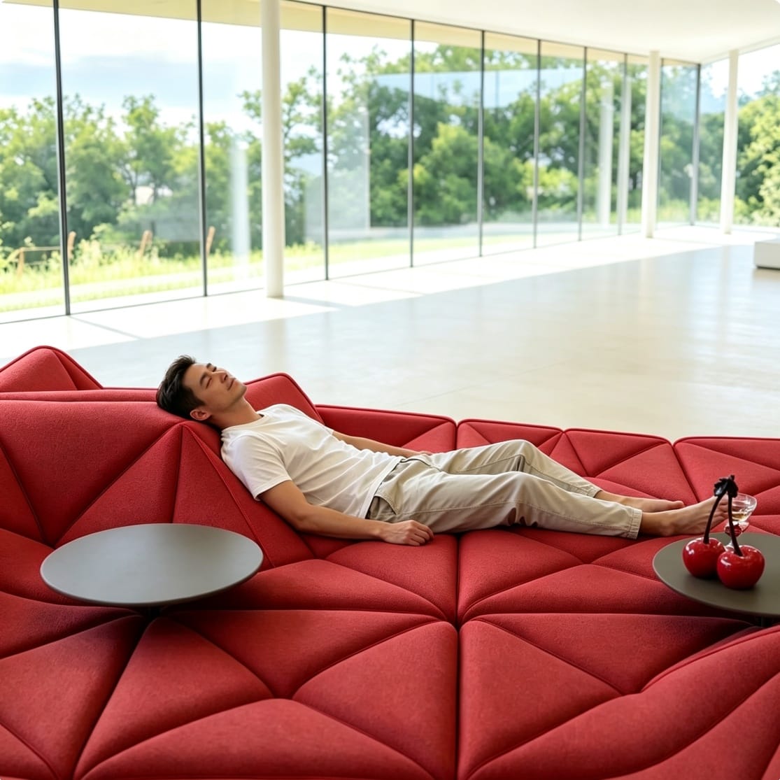 โซฟาโมดูลาร์ BUNISE DUNE 360×288×52 ซม. สีแดง_3