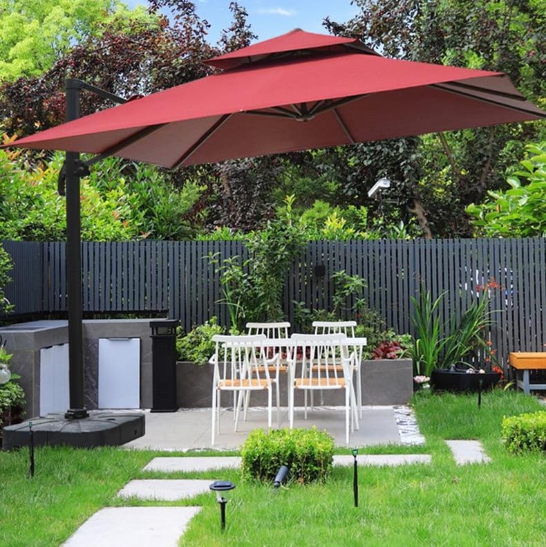 ร่มสนาม BUNISE รุ่น PALMIRA 2.5 เมตร พร้อมฐานถังน้ำ,สีแดง_4