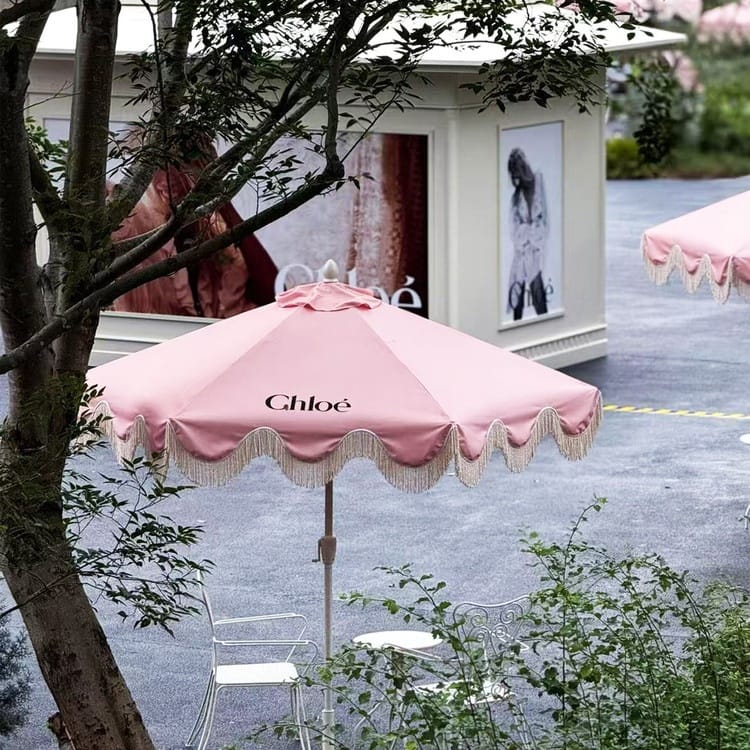 ร่มสนาม BUNISE รุ่น ECLAT‑01 ขอบลูกไม้ ขนาด 250×270 ซม. สีครีมไวท์_4