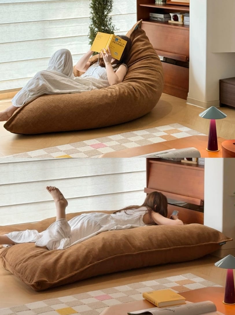 เบาะรองนั่งอเนกประสงค์ BUNISE รุ่น DUMPLING 176×140×37 ซม. สีน้ำตาล_4
