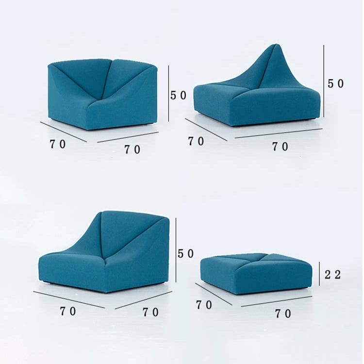 โซฟาโมดูลาร์ BUNISE DUNE 360×288×52 ซม. สีน้ำเงิน_4