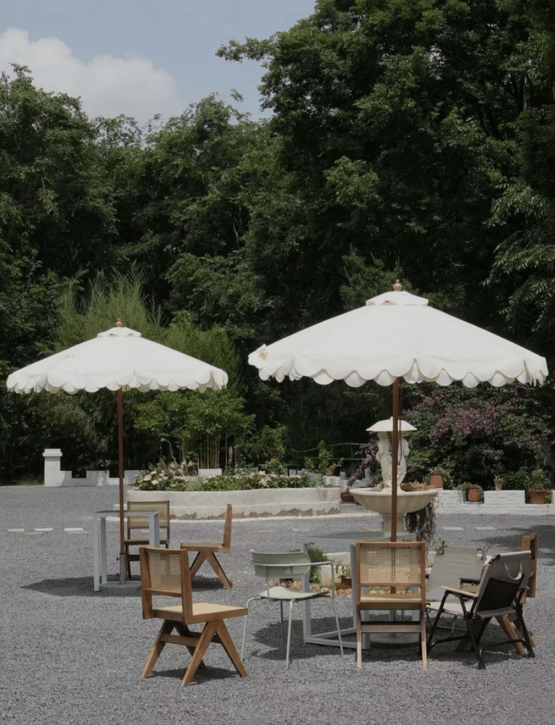ร่มสนามขอบหยัก BUNISE รุ่น ขนาด 270ซม.พร้อมฐานหินอ่อน,สีขาว_5