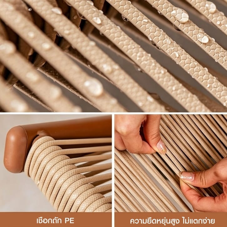 ชุดเก้าอี้พักผ่อน 2 ที่นั่ง BUNISE รุ่น SHORE ขนาด 49×80×74 ซม. สีน้ำตาล_5
