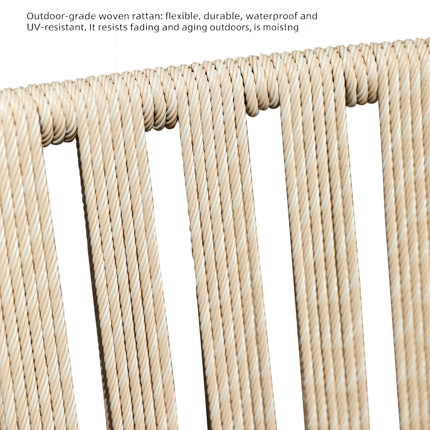 เก้าอี้พักผ่อนกลางแจ้ง BUNISE RATTAN สีขาว_5