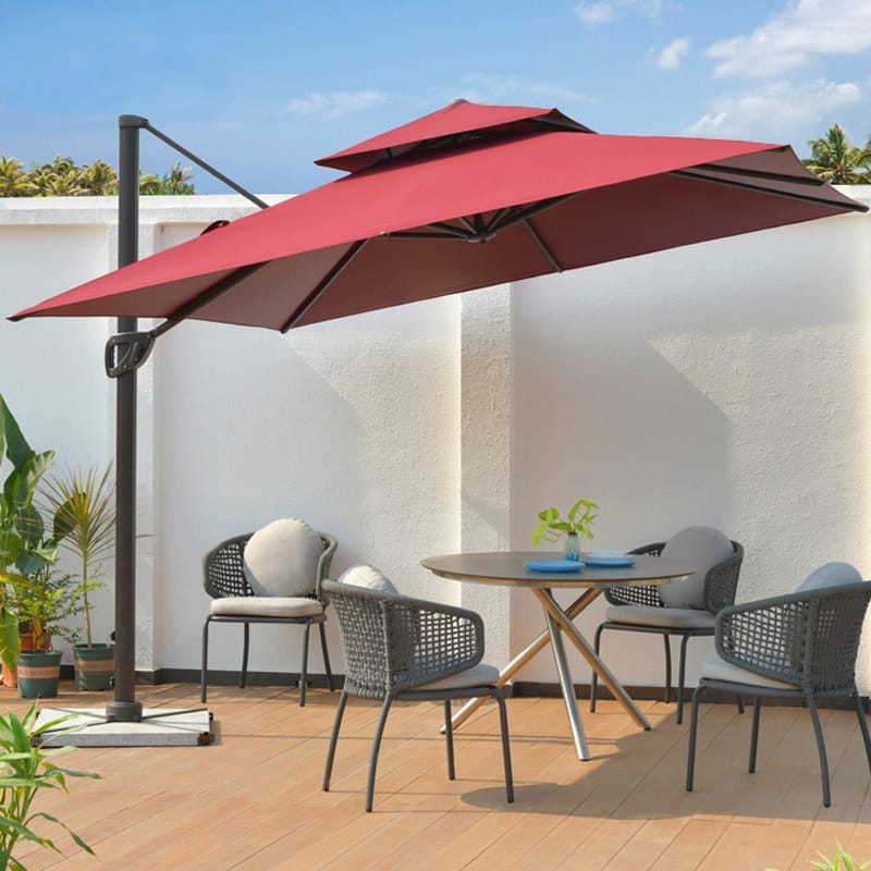 ร่มสนาม BUNISE รุ่น PALMIRA 2.5 เมตร พร้อมฐานถังน้ำ,สีแดง_6