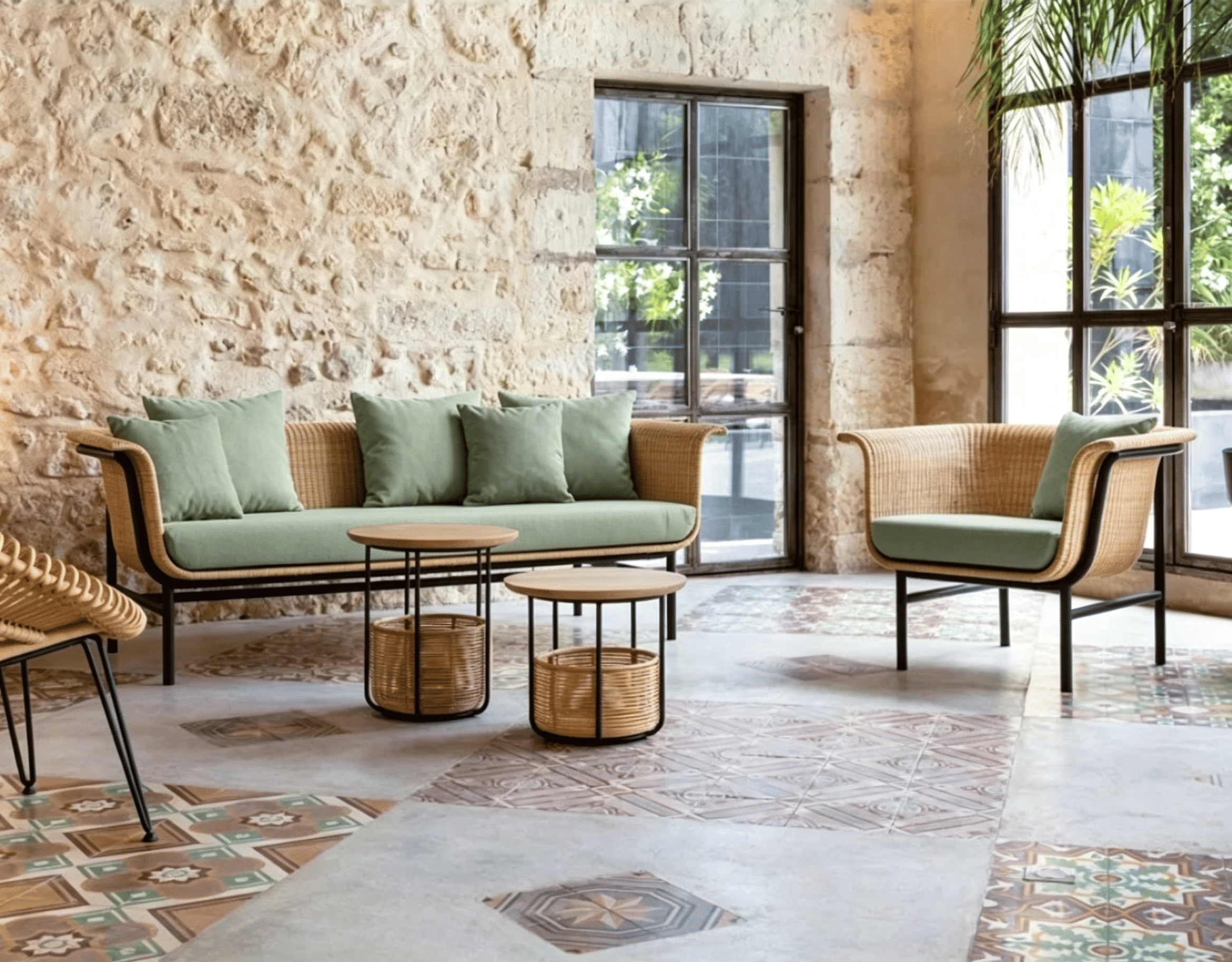 โซฟา 3 ที่นั่ง BUNISE รุ่น AMALFI ขนาด 200×75×70 ซม. สีเขียว_6
