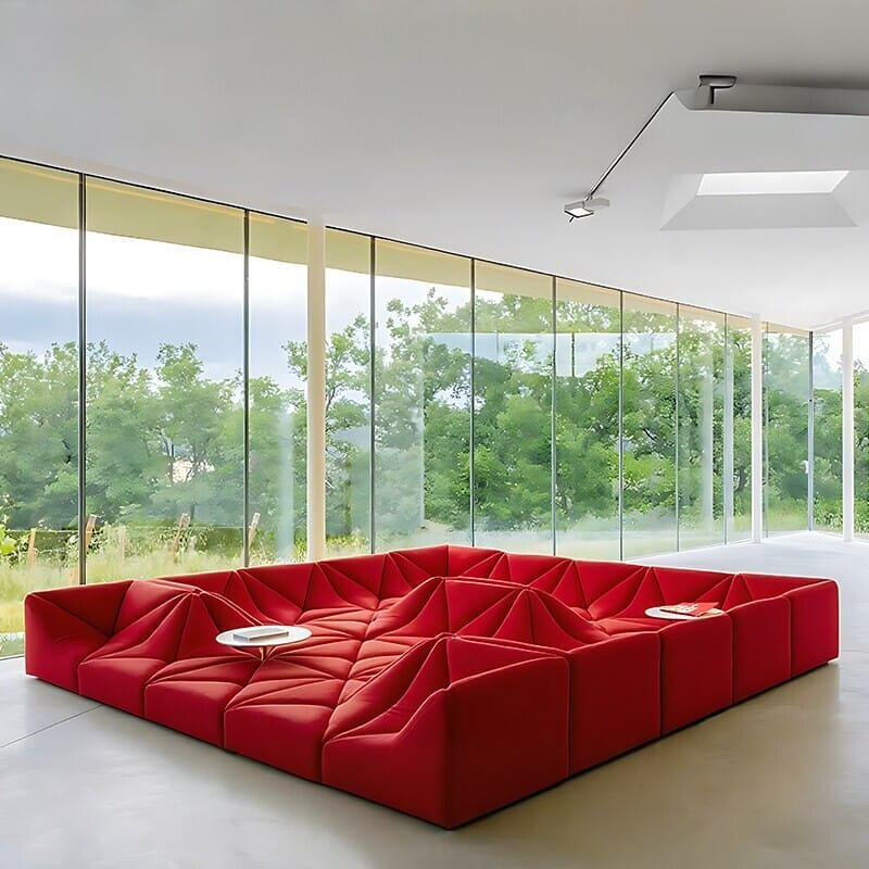 โซฟาโมดูลาร์ BUNISE DUNE 360×288×52 ซม. สีแดง_6