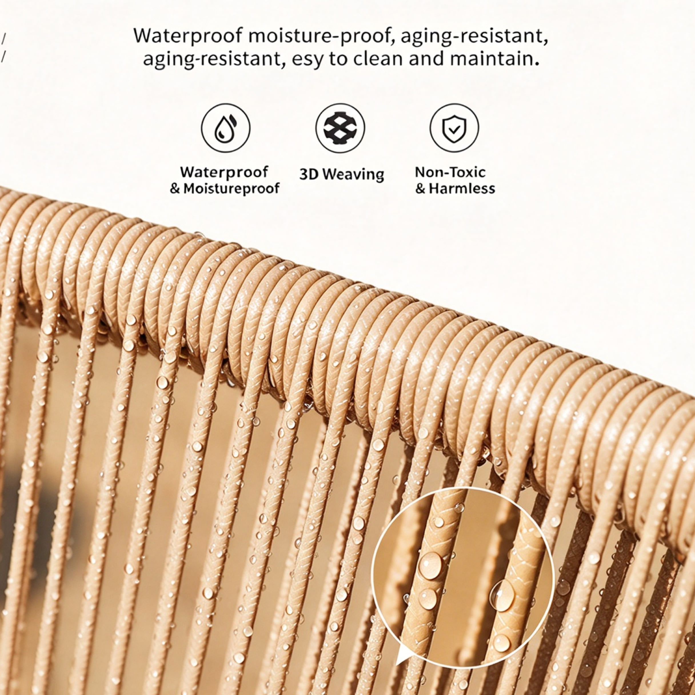 ชุดโต๊ะเก้าอี้หวาย 2 ที่นั่ง PE BUNISE RATTAN สีครีม_6