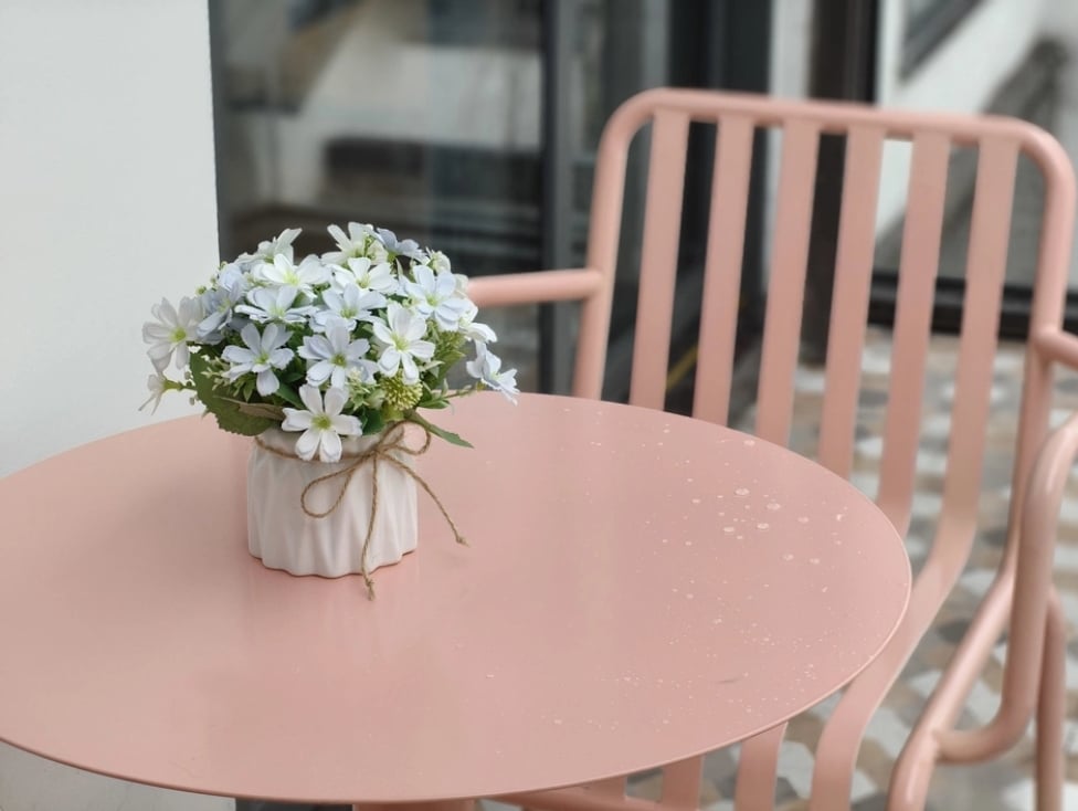 ชุดสนามเหล็ก 2 ที่นั่ง BUNISE IRON ARMCHAIRS สีชมพู_6