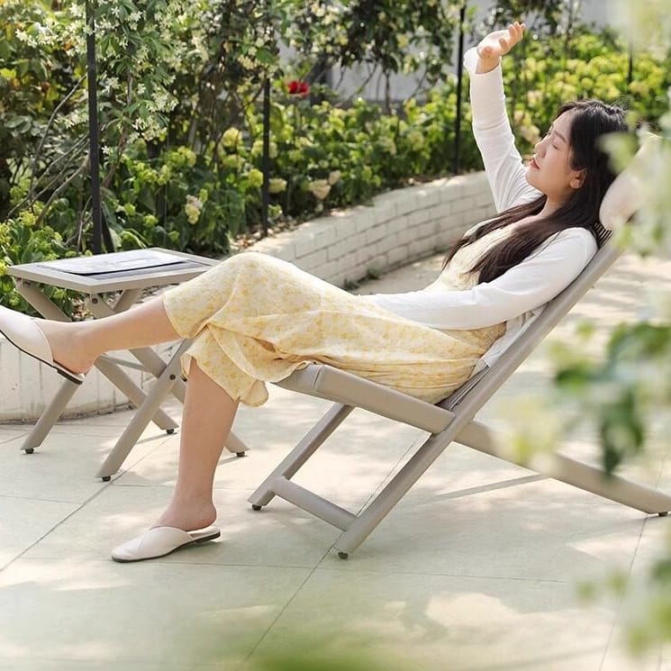 ชุดเก้าอี้พักผ่อน 2 ที่นั่ง BUNISE รุ่น SHORE ขนาด 49×80×74 ซม. สีเทาอ่อน_7