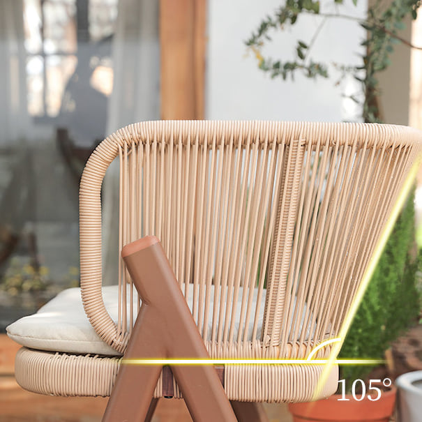 ชุดโต๊ะเก้าอี้หวาย 2 ที่นั่ง PE BUNISE RATTAN สีครีม_7