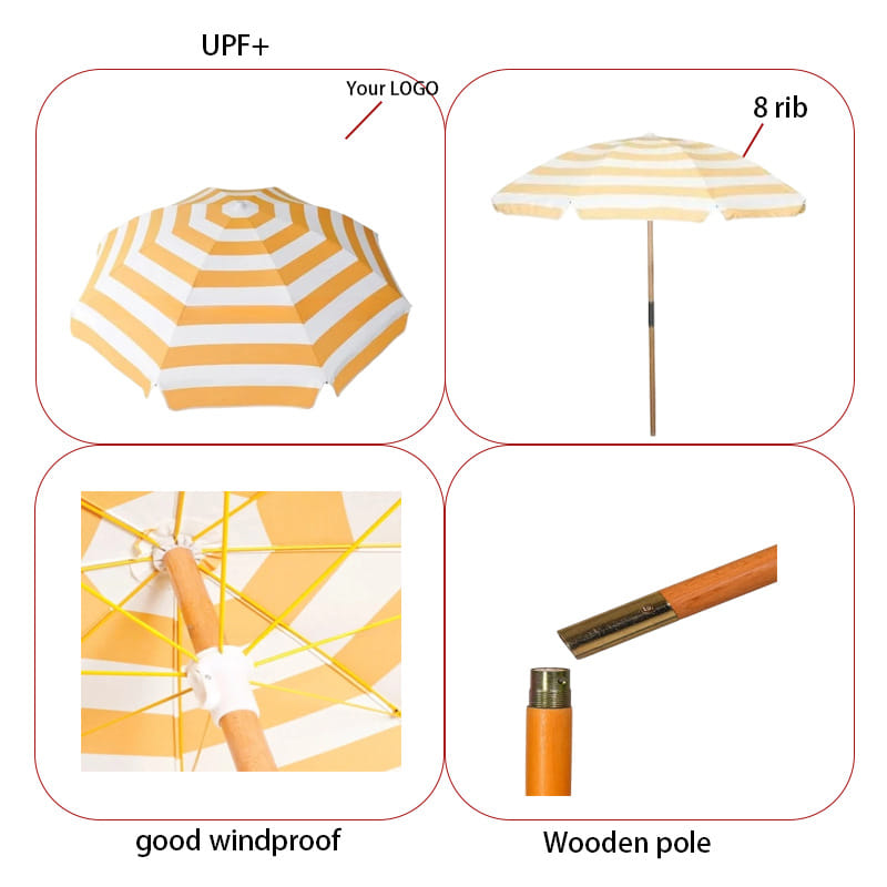 ร่มชายหาด BUNISE X1003 2.2ม. สีเหลืองลายทาง_9