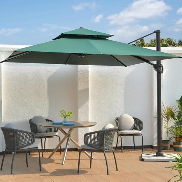 ร่มสนาม BUNISE รุ่น PALMIRA 2.5 เมตร พร้อมฐานถังน้ำ,สีเขียว_9
