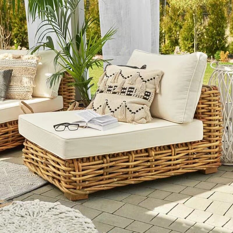 เก้าอี้นอนพักผ่อนหวายพีอีโมดูลาร์ BUNISE รุ่น COASTLINE ขนาด  57×110×80 ซม. สีขาว_11