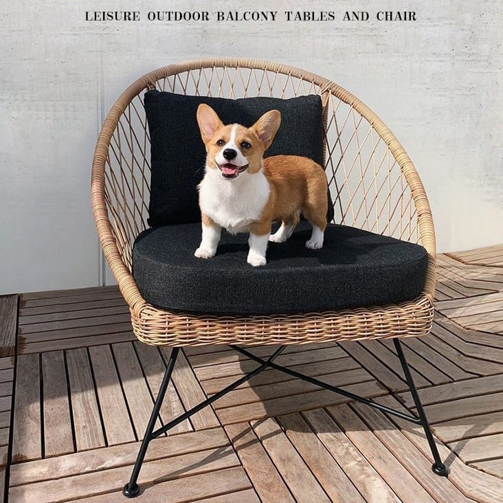 เก้าอี้พักผ่อนหวายเทียม BUNISE รุ่น ORBIT ขนาด 96×94×96 ซม. สีดำ_11