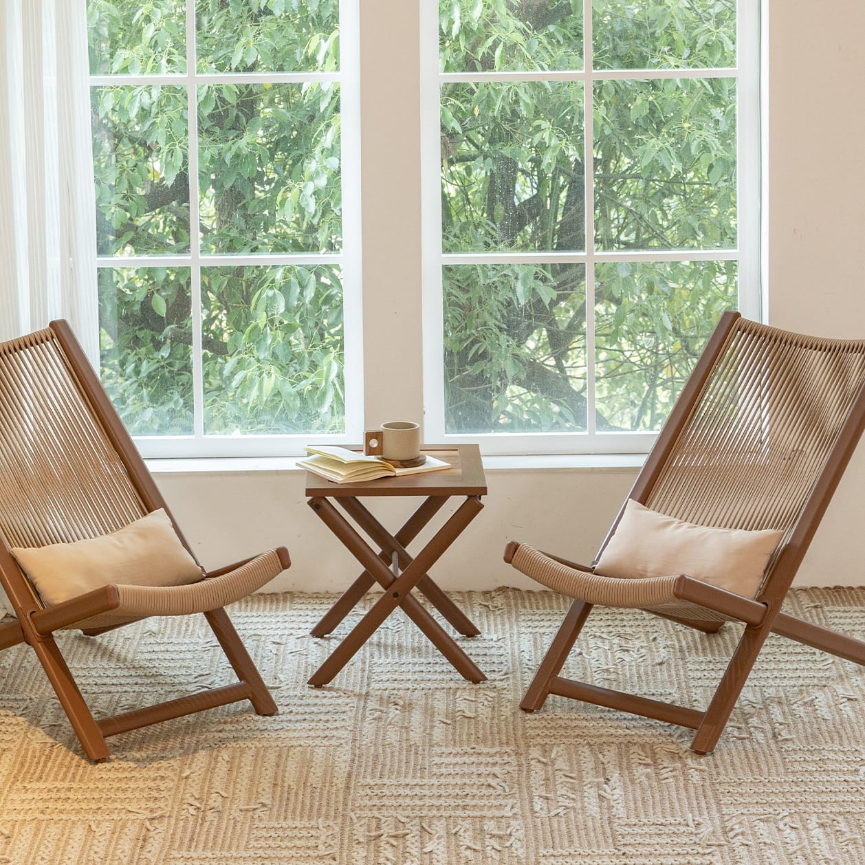 ชุดเก้าอี้พักผ่อน 2 ที่นั่ง BUNISE รุ่น SHORE ขนาด 49×80×74 ซม. สีน้ำตาล_12