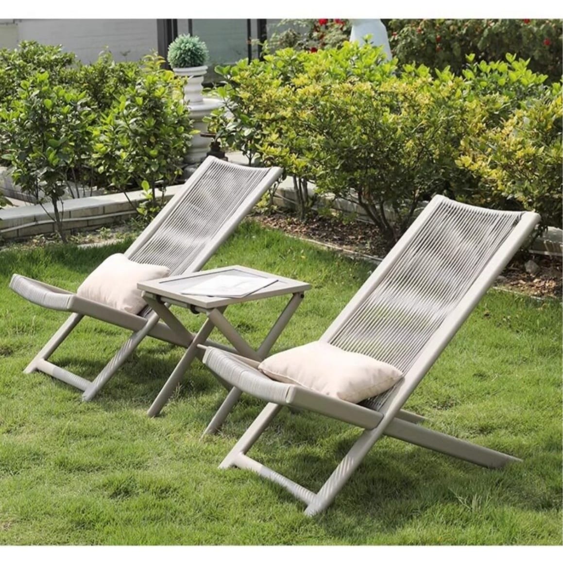 ชุดเก้าอี้พักผ่อน 2 ที่นั่ง BUNISE รุ่น SHORE ขนาด 49×80×74 ซม. สีเทาอ่อน_10