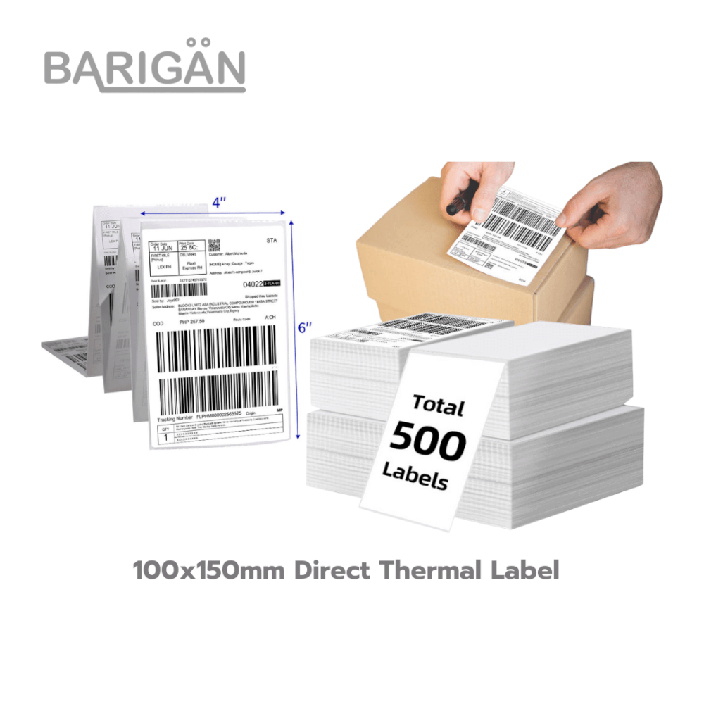 สติ๊กเกอร์เทอร์มอล BARIGAN 100X150MM DIRECT THERMAL LABEL