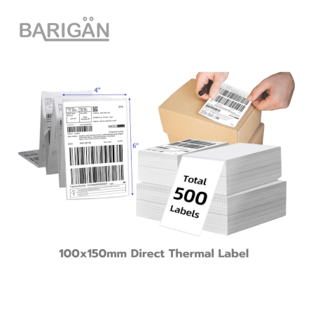 สติ๊กเกอร์เทอร์มอล BARIGAN 100X150MM DIRECT THERMAL LABEL_0