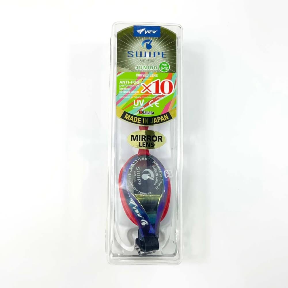 แว่นตาว่ายน้ำ VIEW รุ่น V760JASAMSKRY เหมาะสำหรับเด็กอายุ 6-12 ปี สำหรับแข่งขัน ฉาบปรอท