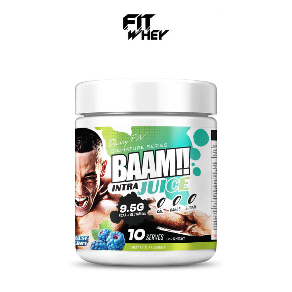 เครื่องดื่มระหว่างออกกำลังกาย BAAM INTRA JUICE - 10 SERVINGS BLUE RASPBERRY | BCAA 7G + GLUTAMINE 2.5G + ELECTROLYTES 1100MG_0