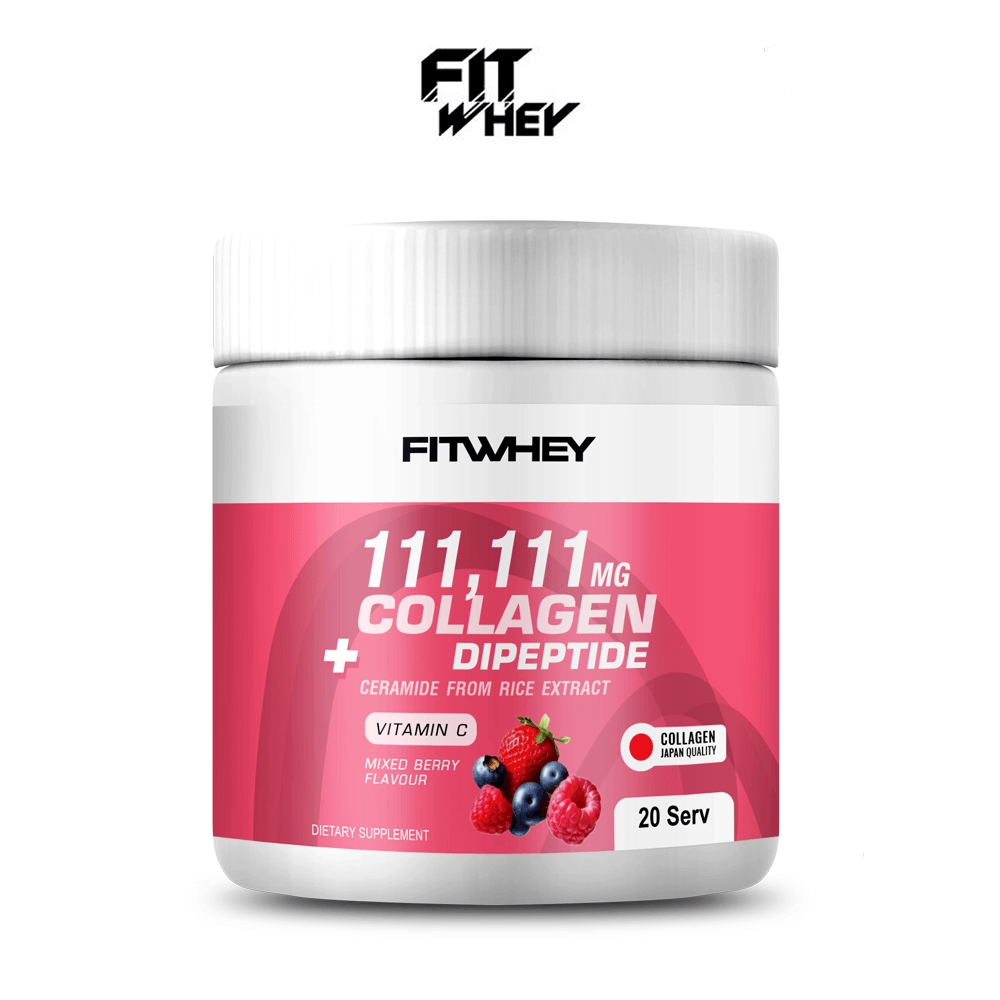 ผลิตภัณฑ์เสริมอาหาร FITWHEY COLLAGEN DIPEPTIDE + CERAMIDE + NIACINAMIDE + VITAMIN C - MIXED BERRY_0