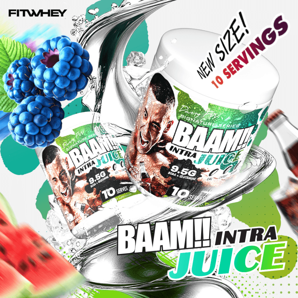เครื่องดื่มระหว่างออกกำลังกาย BAAM INTRA JUICE - 10 SERVINGS REVIVE WATERMELON | BCAA 7G + GLUTAMINE 2.5G + ELECTROLYTES 1100MG_2