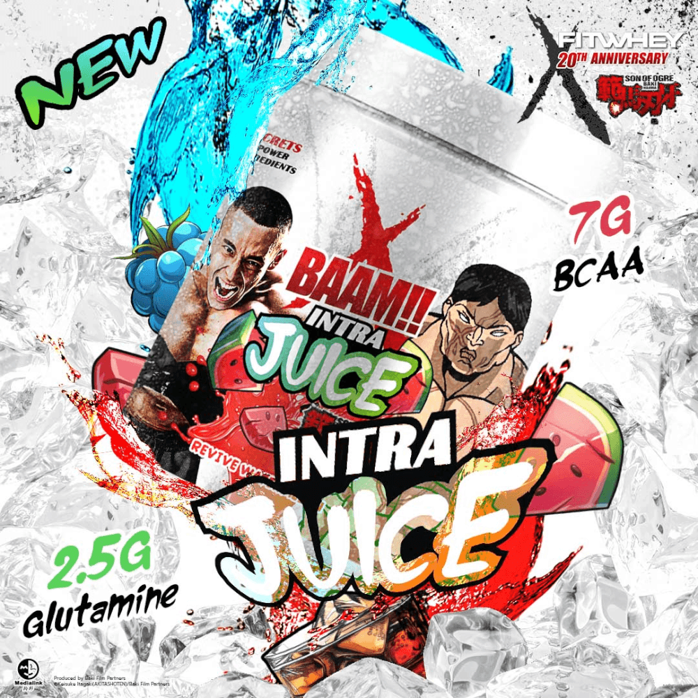 เครื่องดื่มระหว่างออกกำลังกาย BAAM INTRA JUICE - 30 SERVINGS BLUE RASPBERRY | BCAA 7G + GLUTAMINE 2.5G + ELECTROLYTES 1100MG_2