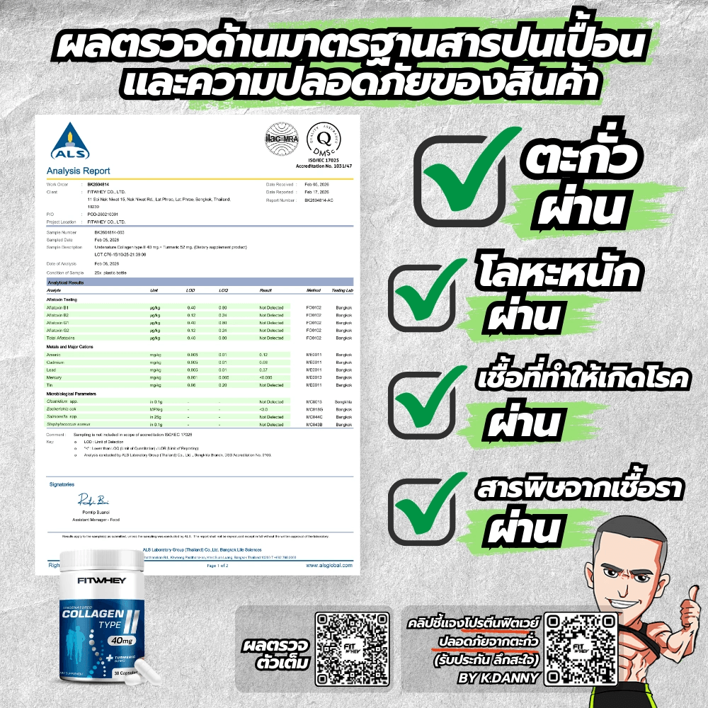 ผลิตภัณฑ์เสริมอาหาร FITWHEY SUPPLEMENTS UNDENATURE COLLAGEN TYPE II 40MG + TURMERIC 52MG_4