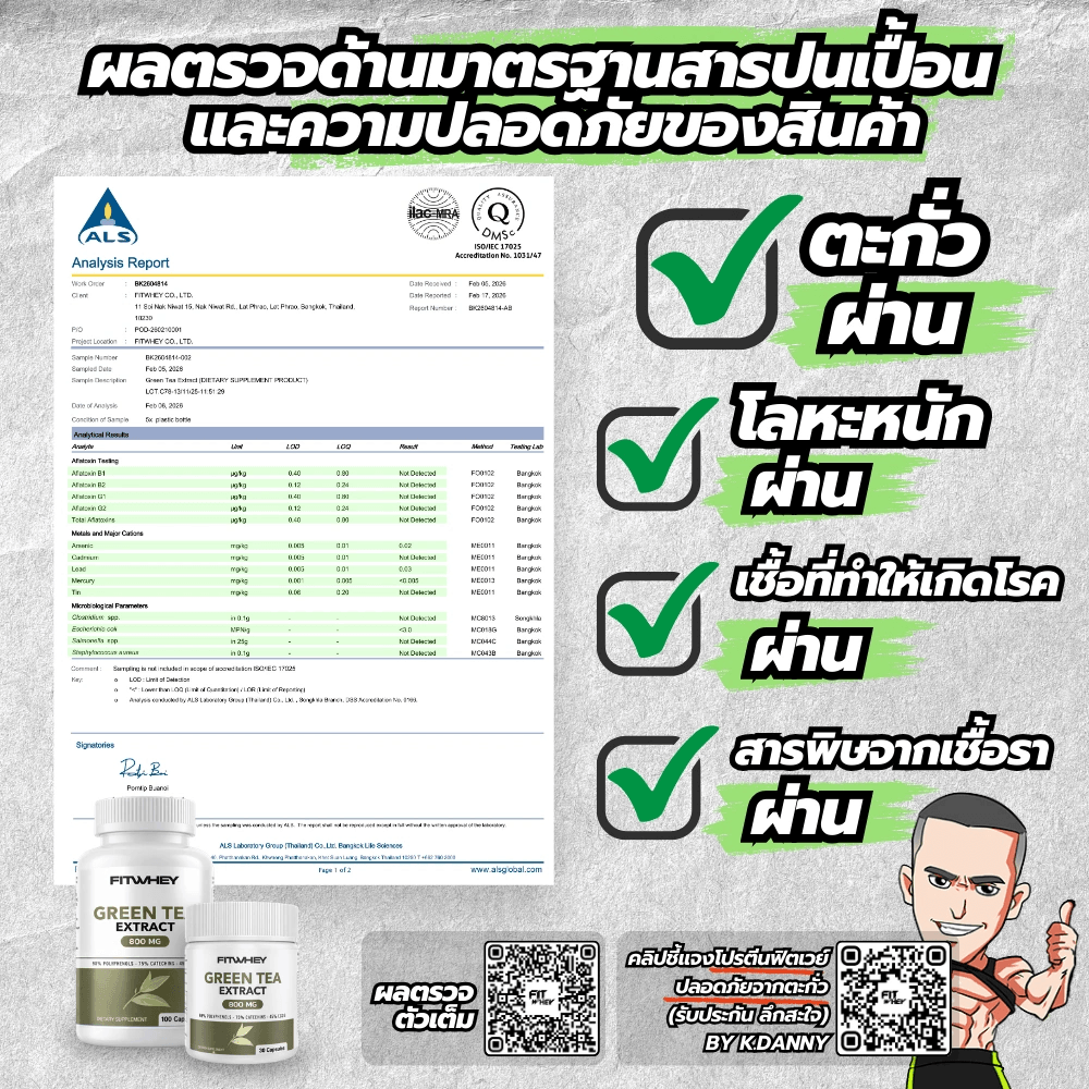 ผลิตภัณฑ์เสริมอาหาร FITWHEY SUPPLEMENTS GREEN TEA EXTRACT 800 MG - 100 แคปซูล_5