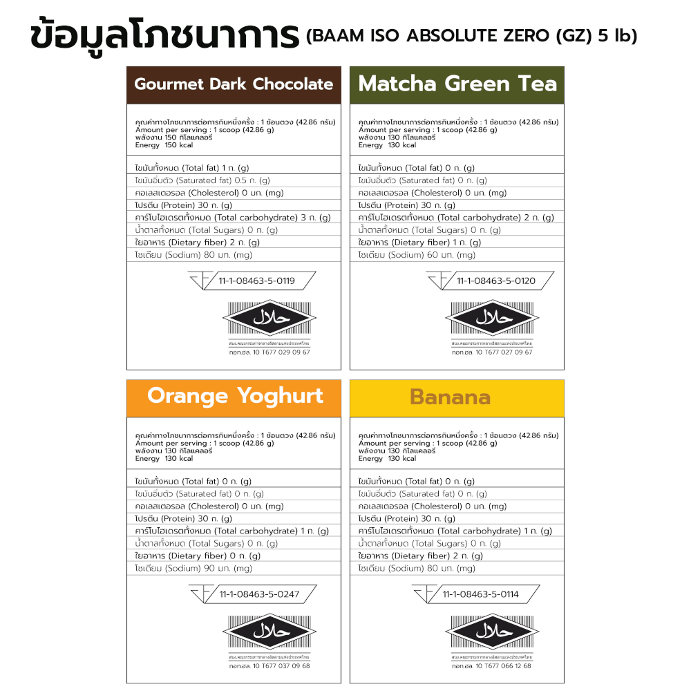 เวย์โปรตีนไอโซเลท BAAM ISO ABSOLUTE ZERO - 5 LB DARK CHOCOLATE [GZ]_5