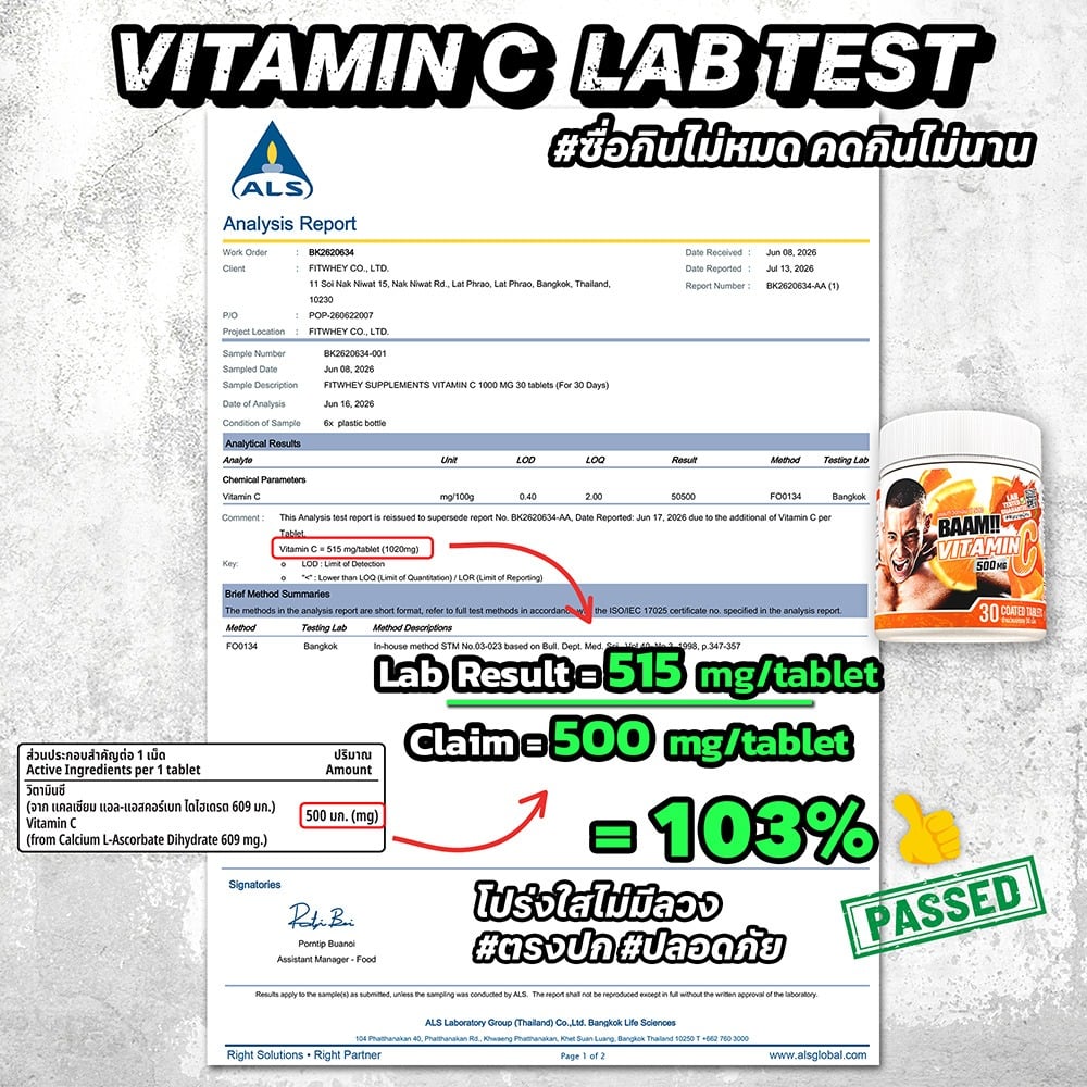ผลิตภัณฑ์เสริมอาหาร BAAM!! VITAMIN C 500 MG | แบม!! วิตามิน ซี 500 - 60 เม็ด_2
