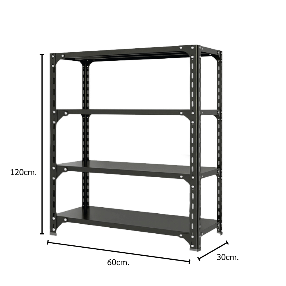 ชั้นวางของโล่ง 4 ชั้น ELIFE 120X60X30 สีดำ_1