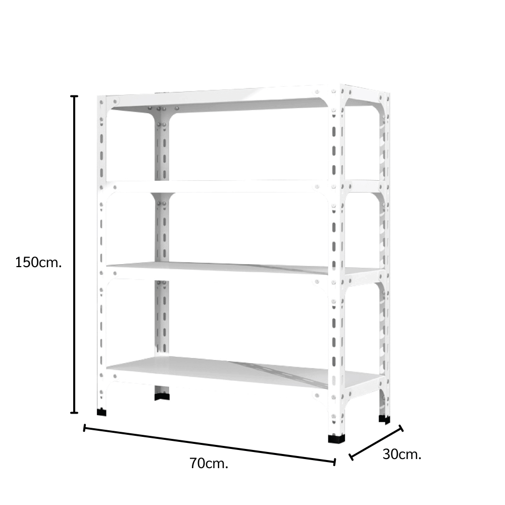 ชั้นวางของโล่ง 4 ชั้น ELIFE 150X70X30 สีขาว_1