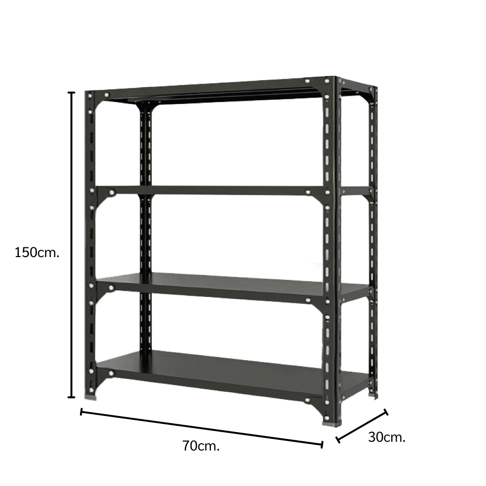 ชั้นวางของโล่ง 4 ชั้น ELIFE 150X70X30 สีดำ_1